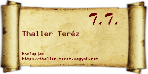 Thaller Teréz névjegykártya